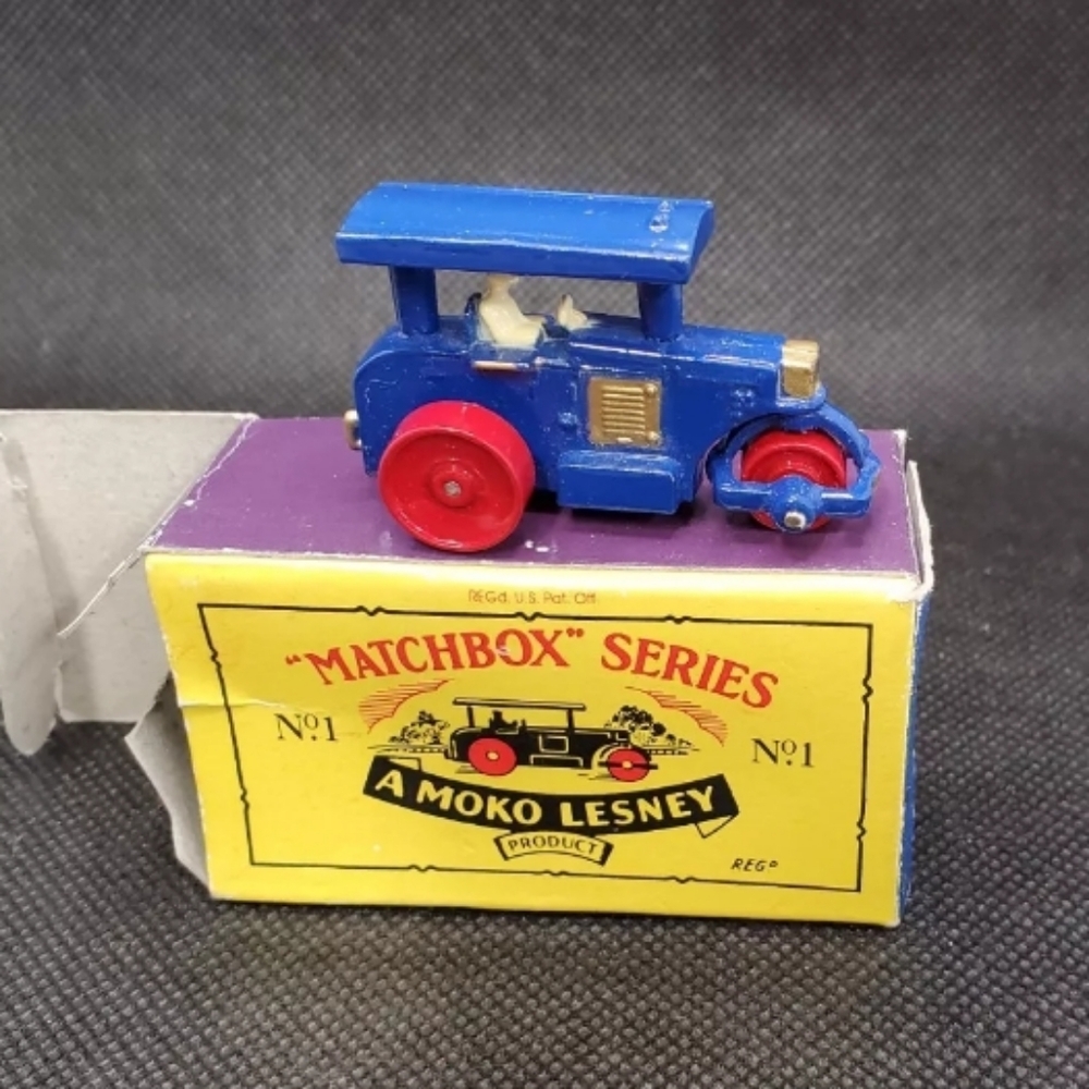 A Moko Lesney Matchbox Series 1-75 No. 1 Road Roller (Steam Roller), Blue (NIB)